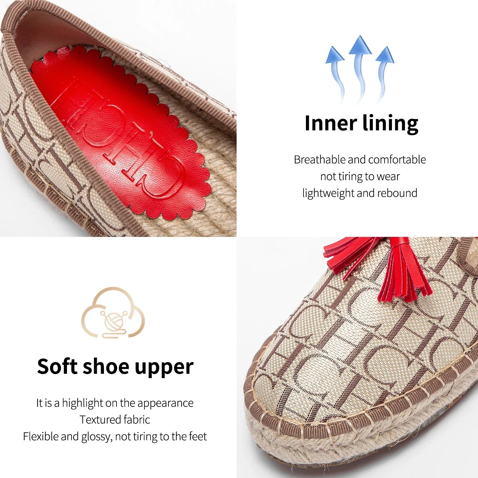 Women’s Vacation Flat Shoes – Comfortable Hemp Sole Non-Slip Walking Flats - Evallys.com