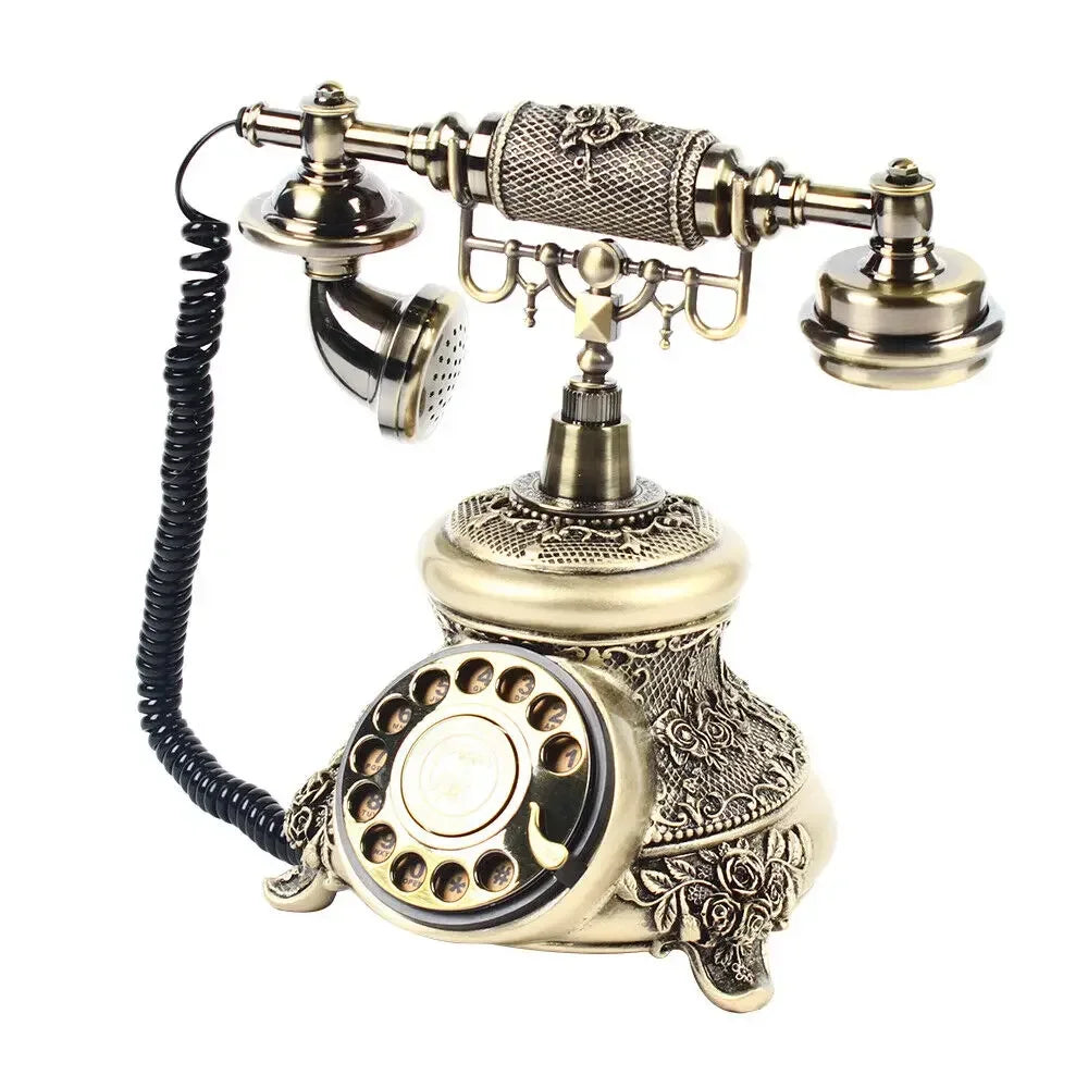 Vintage Phone Antique Rotary Dial Telephone Retro Landline Decor Old Fashioned Telephone Home Decor - Evallys.com