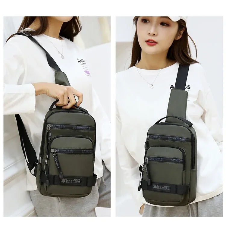 Men’s Chest Bag – Large Capacity Nylon Crossbody Travel Shoulder Bag - Evallys.com