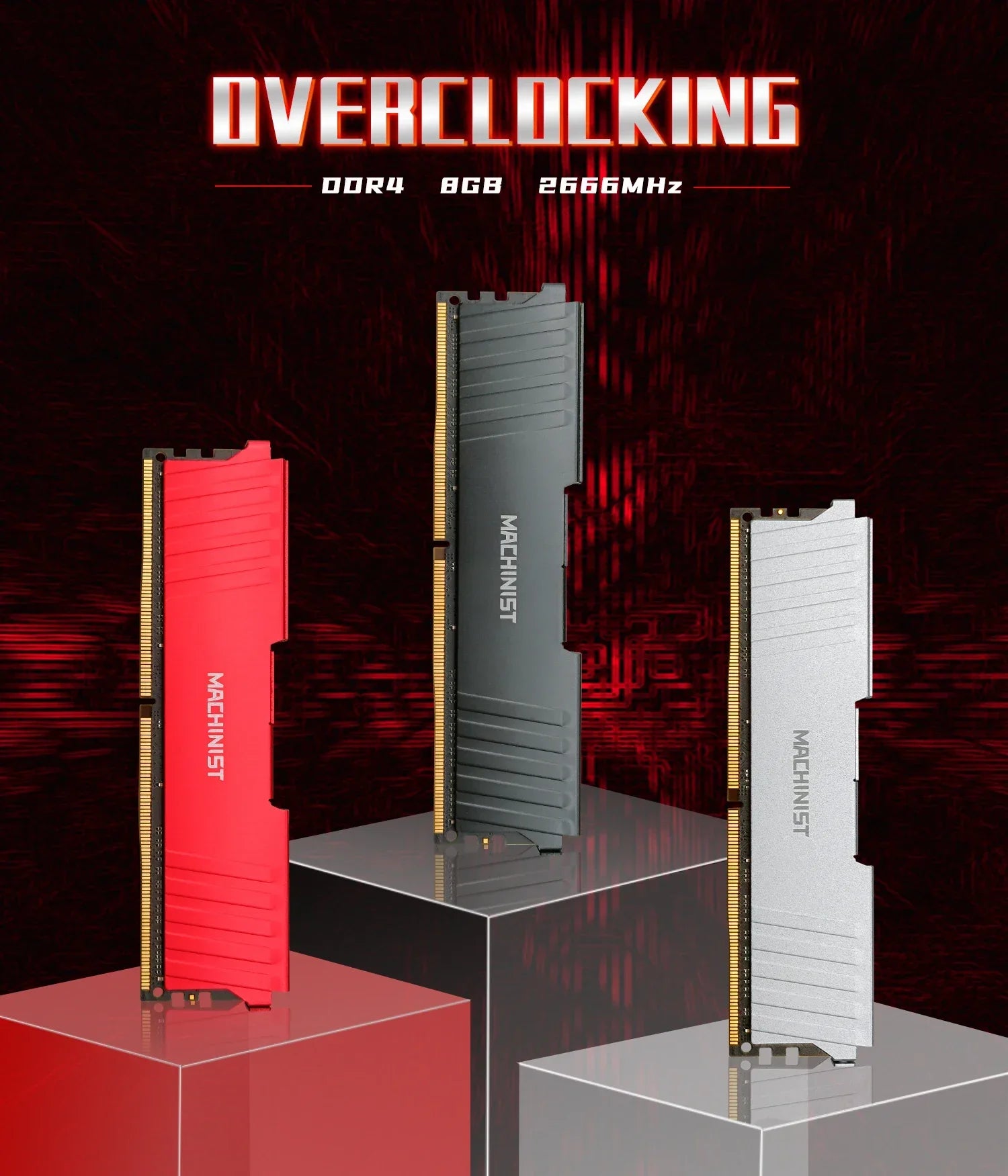 MACHINIST DDR4 RAM 8GB 16GB 2133HMz 2666HMz 3200mhz Desktop Memory with Heat Sink DDR4 RAM PC DIMM for all motherboards - Evallys.com