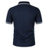 New Men's Short Sleeve Polo Shirts Solid Color Casual T-shirt Summer Trendy Breathable Loose Basic Splice Top Pockets Men Shirts - Evallys.com