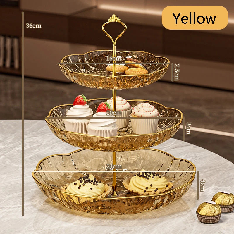 2/3 Tier Fruit Plate Stand Coffee Table Snack Tray Dried Fruit Dessert Plate Bar Counter Display Holder