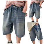 Long Shorts Boys Denim Shorts Boys Straight Jeans Shorts Summer Casual Shorts With Pocket Boys' Shorts Thin Kids Shorts 8 9 - Evallys.com