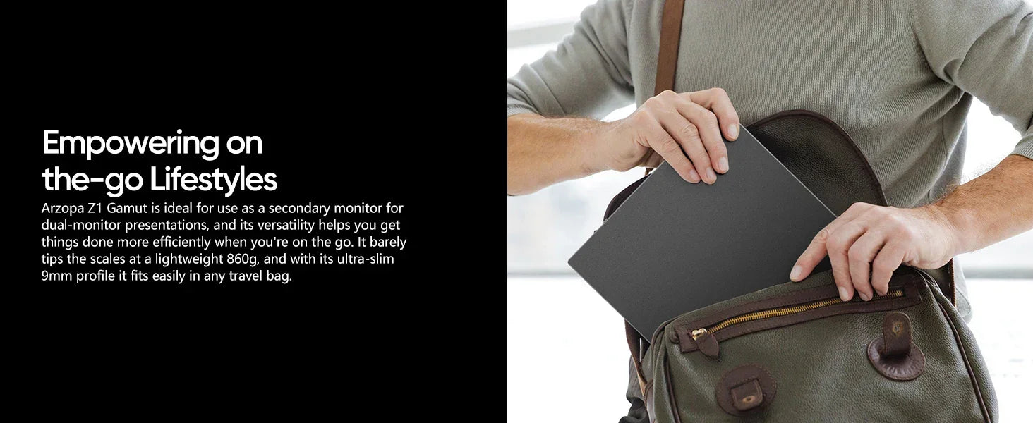 ARZOPA 1080P Portable Monitor 15.6 inch Monitors for Laptop MAC Switch Xbox Phone ps4 PC USB C HDMI-Compatible Computer Display - Evallys.com