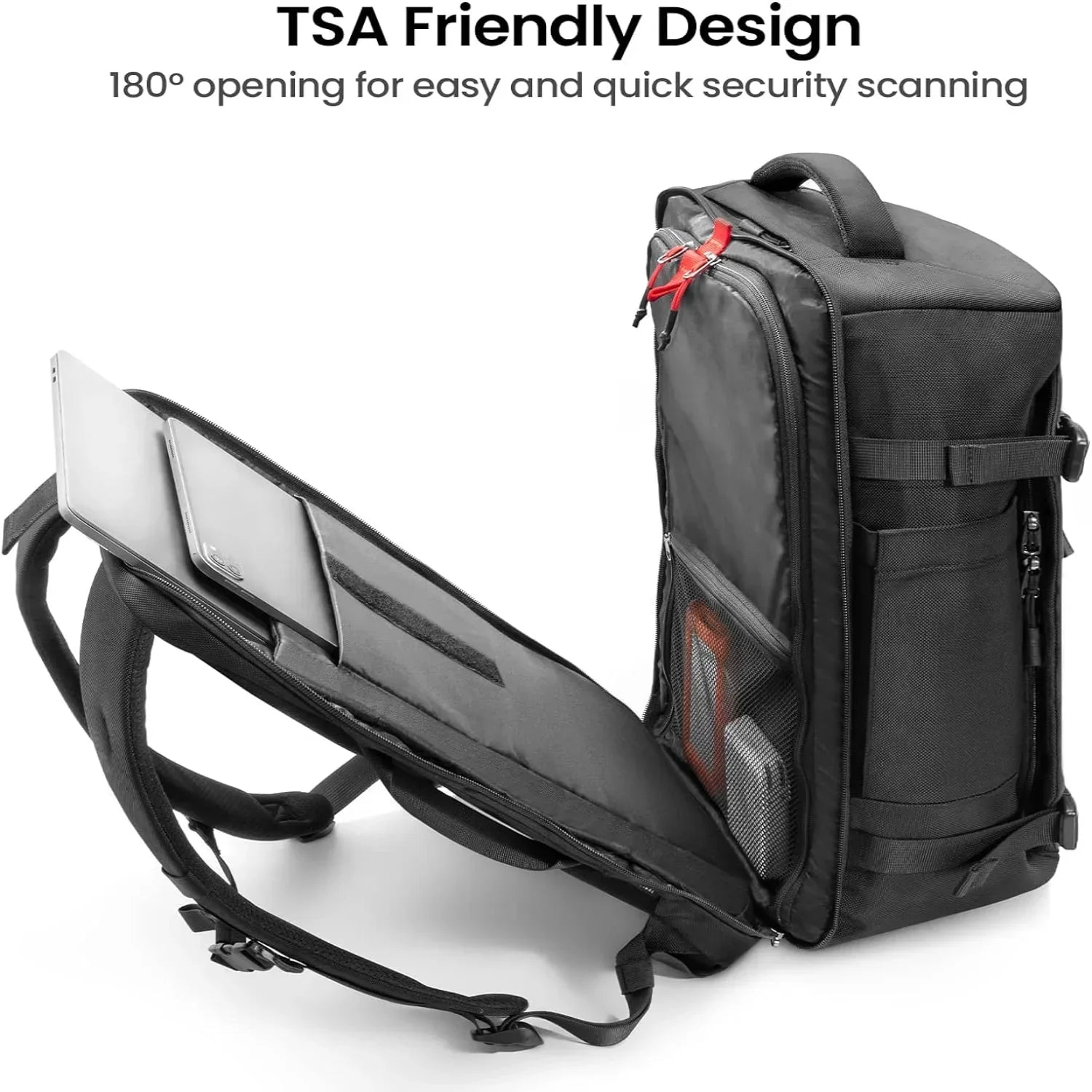 tomtoc Travel Backpack 40L, TSA Friendly Carry-on Luggage, Water-resistant Daypack Fits 17.3