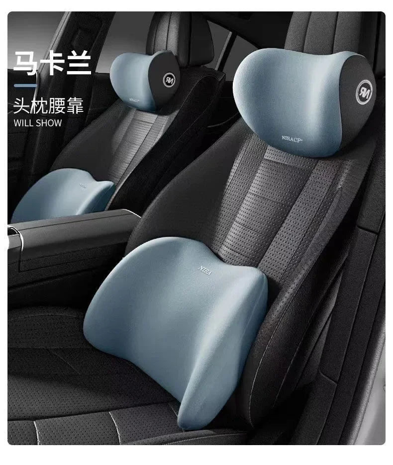 Car Headrest/Lumbar Support Car Neck Pillow Waist Cushion Driver Seat Backrest Car Cushion Driving Lumbar Support Waist Support - Evallys.com