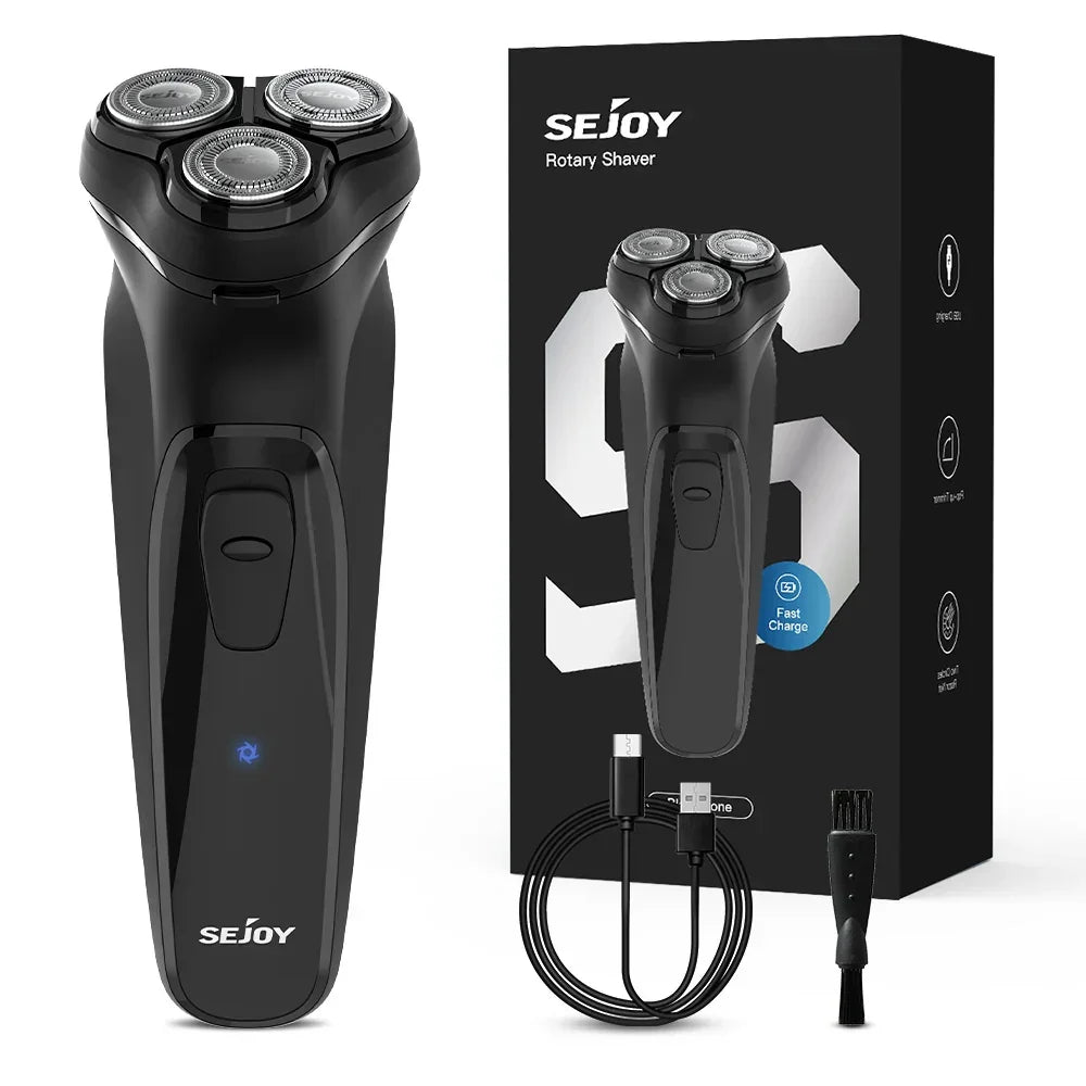 SEJOY Rechargeable Wet & Dry Use Electric Shaver Pop-up Hair Trimmer Rotary Shaving Machine Razor - Evallys.com
