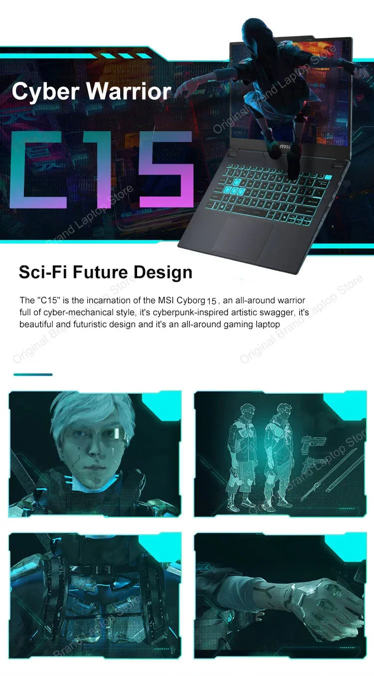 2024 MSI Cyborg 15 Gaming Laptop 15.6 Inch FHD 144Hz IPS Screen Netbook Intel Ultra7-155H 16GB 512GB RTX4060 Notebook Computer - Evallys.com # #