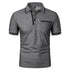 New Men's Short Sleeve Polo Shirts Solid Color Casual T-shirt Summer Trendy Breathable Loose Basic Splice Top Pockets Men Shirts - Evallys.com