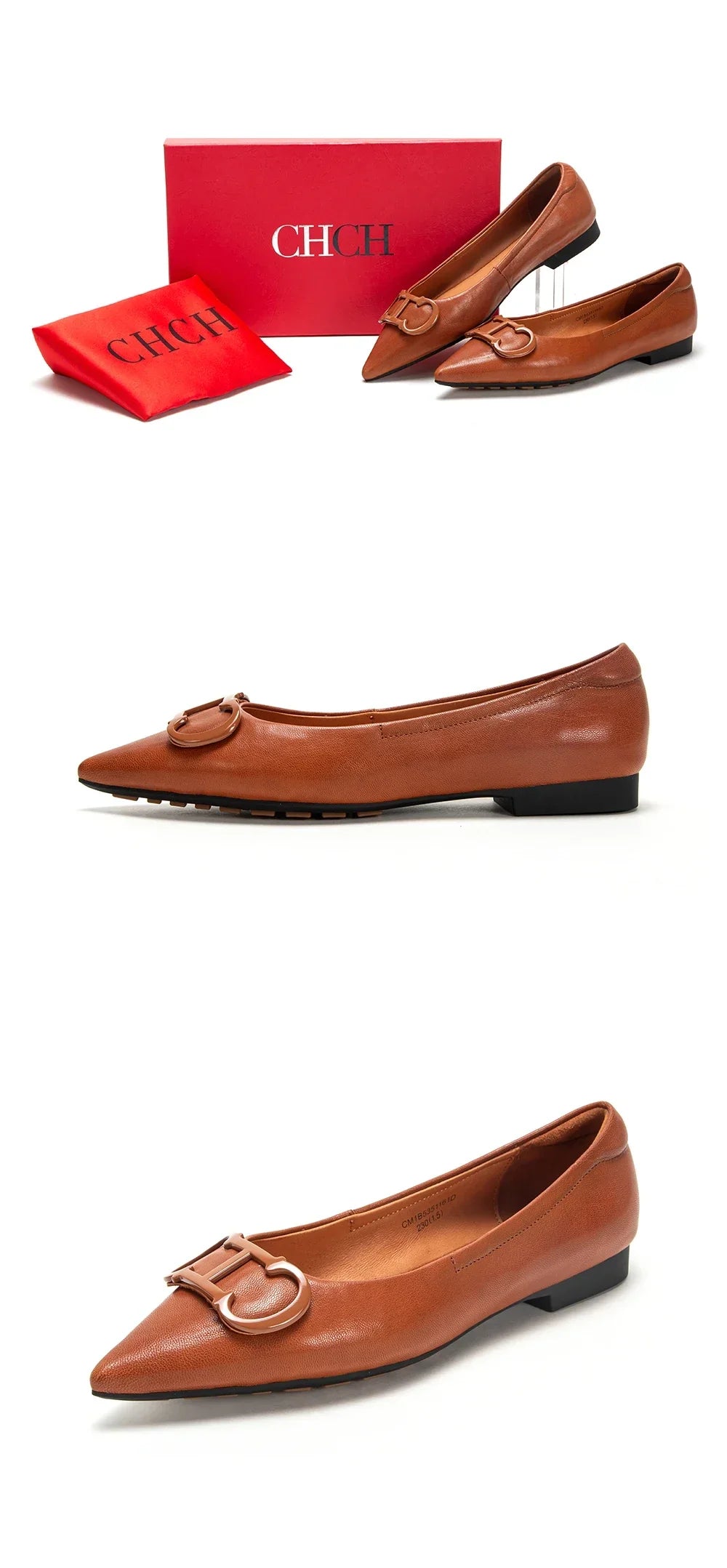 Women’s Retro Pointed Toe Flats – Classic PU Leather Office Shoes - Evallys.com