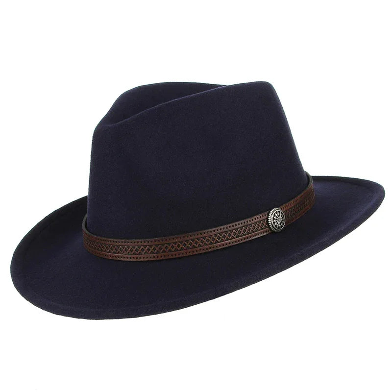 GEMVIE Western Fedora Cowboy Hat – Unisex Wide Brim Sombrero - Evallys.com