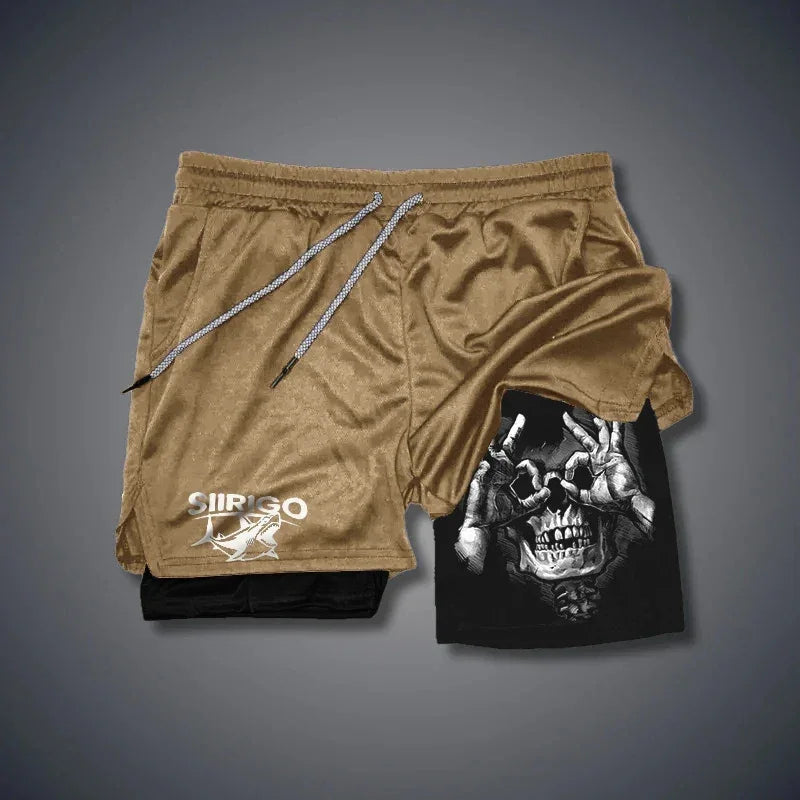 NEW Sport Running Casual Breathable Shorts Men Double-deck Jogging Quick Dry GYM Shorts Fitness Workout Men Shorts - Evallys.com