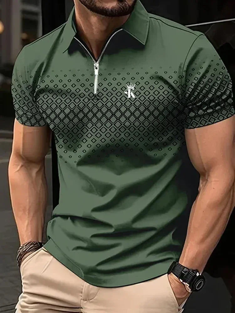 Business Men's Golf Polo Short Sleeve Polo Shirt Outdoor Casual Daily Streetwear Summer 3D Print Micro-elastic Polyester - Evallys.com
