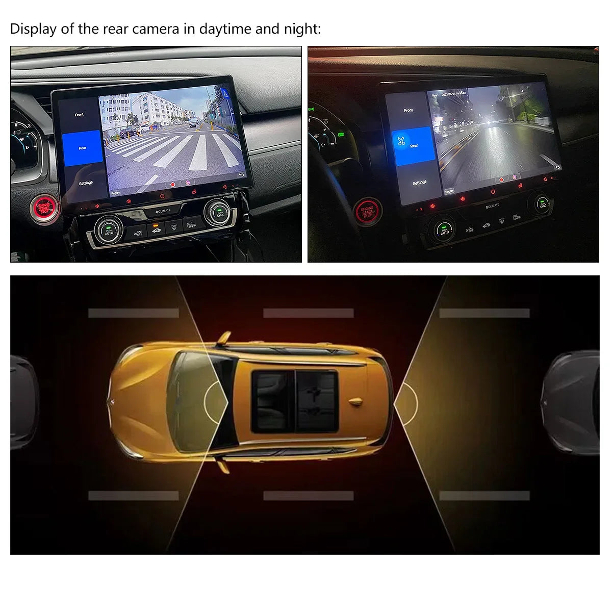 JOYING Newest AR front Camera Or Rear Camera Reversing Backup View Camera Parking Assist Wide Dynamic Range Full 1080P Display - Evallys.com