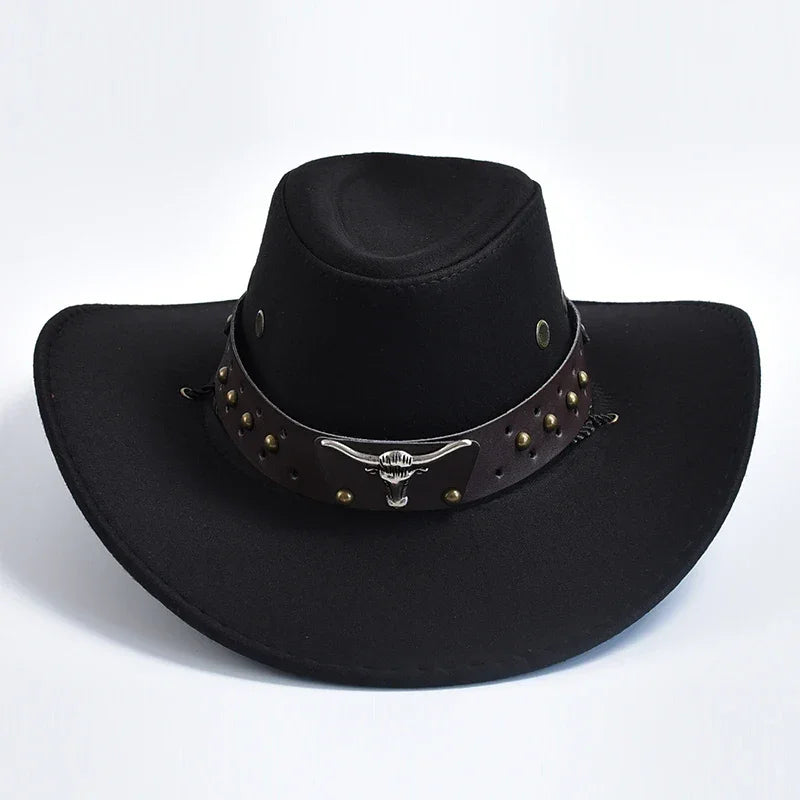 Vintage Suede Western Cowboy Hat – Party & Cosplay Big-Brim Cap - Evallys.com