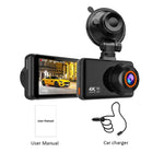 Dash Cam for Cars 4K Front and Rear Camera Car Dvr WIFI Car Camera for Vehicle Video Recorder Rear View Camera Parking Monitor - Evallys.com