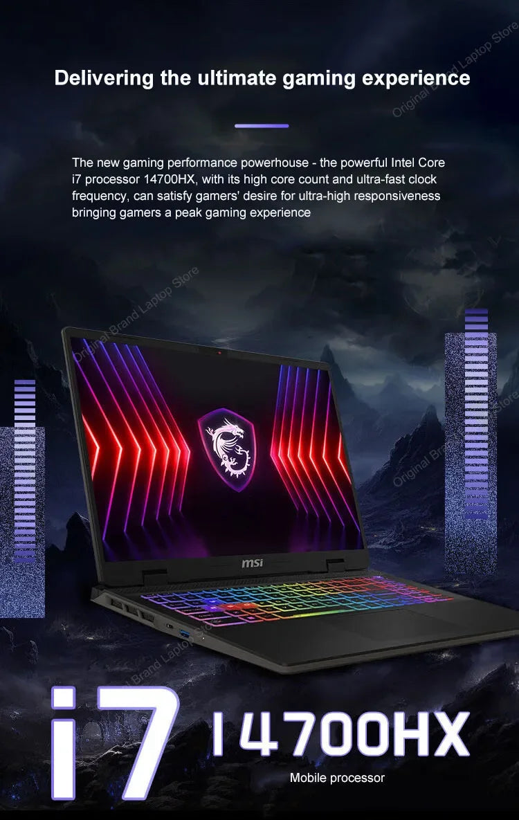2024 MSI Sword 16 HX Laptop 16 Inch 2.5K QHD 240Hz IPS Screen Notebook i7-14700HX 16GB 1TB SSD RTX4070 Gaming Netbook Computer - Evallys.com