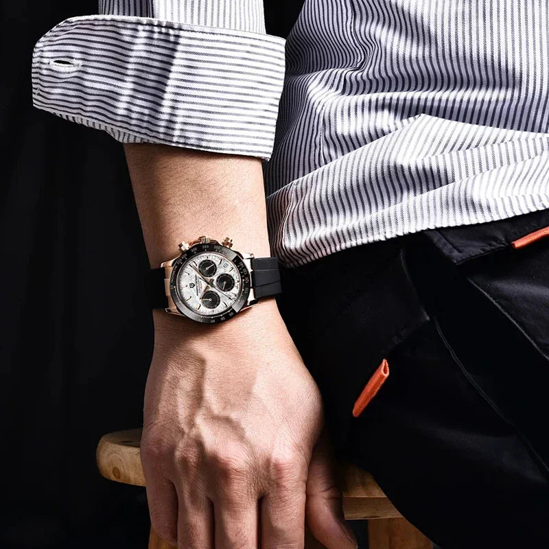 40mm New V2 PAGANI DESIGN Men's Quartz Watches Sapphire Retro Chronograph Stainless Steel Waterproof Watch Men Relogio Masculino - Evallys.com