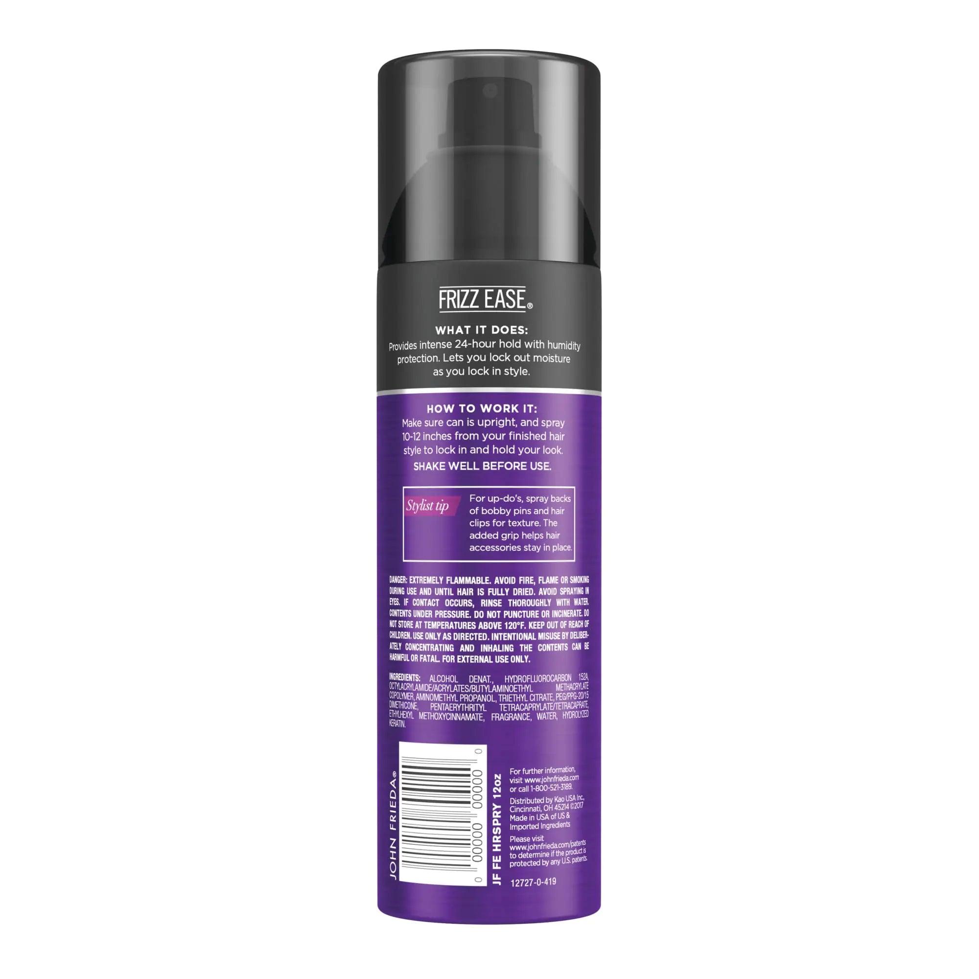 John Frieda Anti Frizz, Frizz Ease Firm Hold Hairspray, Anti-Humidity Spray for Hair, for 24-hour Hold, 12 Oz, Pack of 2 12 Ounce (Pack of 2) - Evallys.com # #