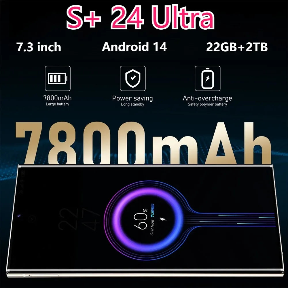 Screen Protector For S24 Ultra Smartphone 7.3inch Protector Original Cellphones 5G Dual SIM Andriod 7800mAh Mobile Cell Phones - Evallys.com