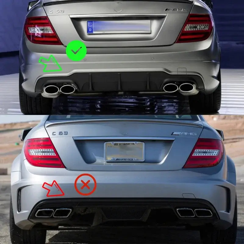 Carbon Fiber Look AMG Style Rear Diffuser For Mercedes W204 C250 C300 C350 12-14