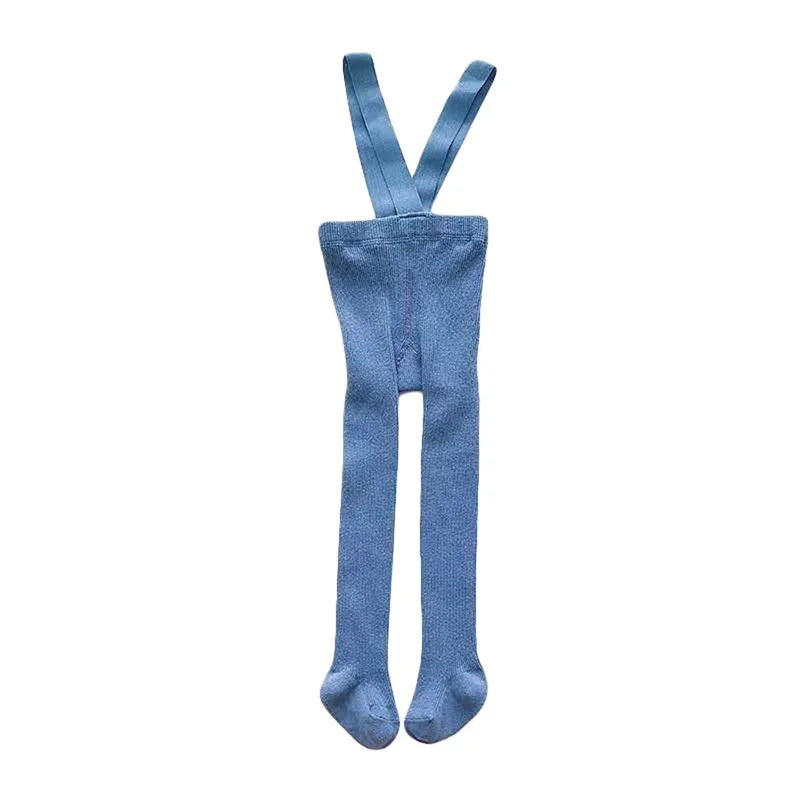 Children s Solid Color Winter Leggings with Stretchable Suspender Tights for Girls and Boys - Infant and Toddler Baby Pantyhose - Evallys.com