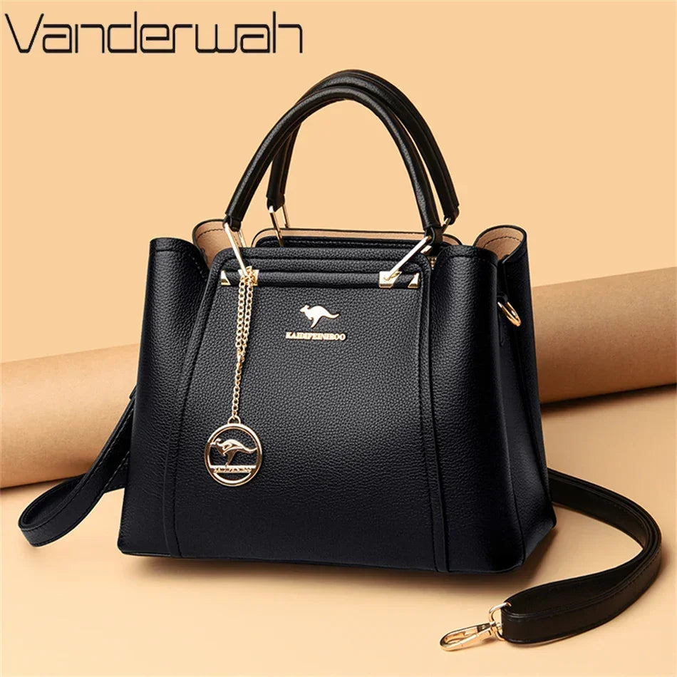 2024 Luxury Women Designer 3 Layers Shoulder Crossbody Sac Ladies Large Capacity Leather Handbags Shopper Brand Messenger Totes - Evallys.com