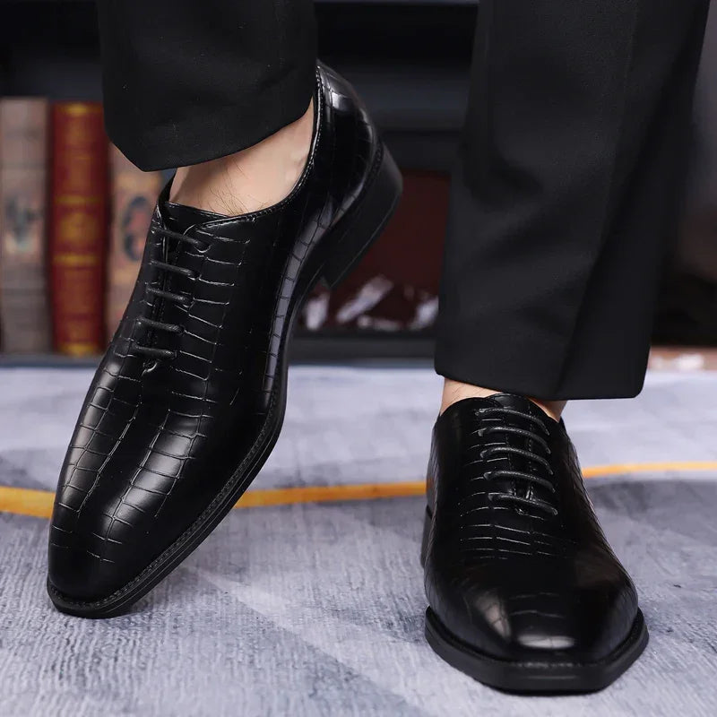 Luxury Men’s Leather Brogue Oxford Shoes – Formal Dress & Office - Evallys.com