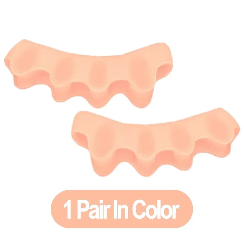1 Pair Silicone Toe Separator, Bunion Corrector,Hammer Toe Corrector, Soft Silicone Material for Toe Separation Foot Care Tool - Evallys.com