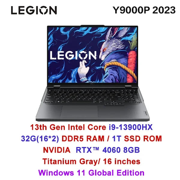 Lenovo Legion Y9000P 2023 16inch Gaming Esports Laptop 32G 2T SSD RTX 4060/4080 13th Intel I5-13500HX/I9-13900HX Gamer Notebook - Evallys.com