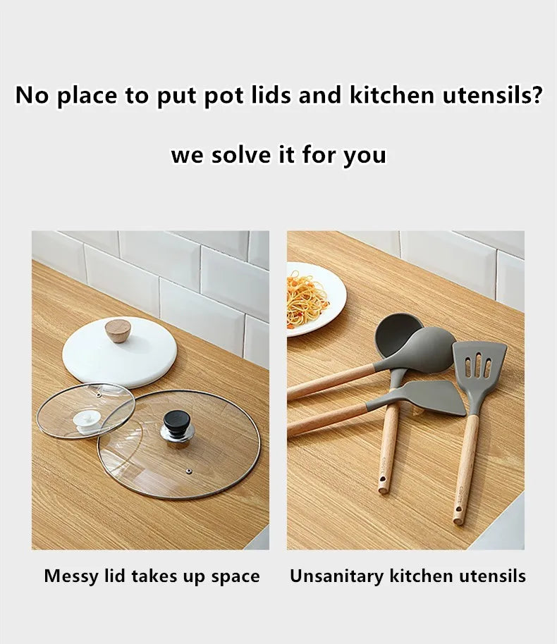 Plastic Spoon Holder Kitchen Cooking Tools Kitchen Spoon Utensil Heat Resistant Storage Shelves Kitchen Accessories