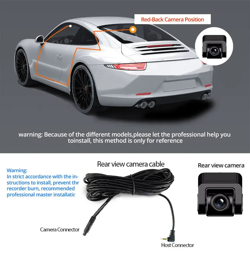Dash Cam Dual Lens 4K UHD Recording Car Camera DVR Night Vision Video Recorder Built-In Wi-Fi Support GPS 24H Parking - Evallys.com