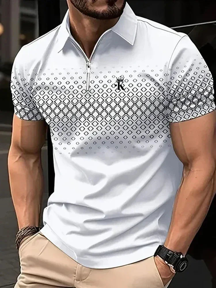 Business Men's Golf Polo Short Sleeve Polo Shirt Outdoor Casual Daily Streetwear Summer 3D Print Micro-elastic Polyester - Evallys.com