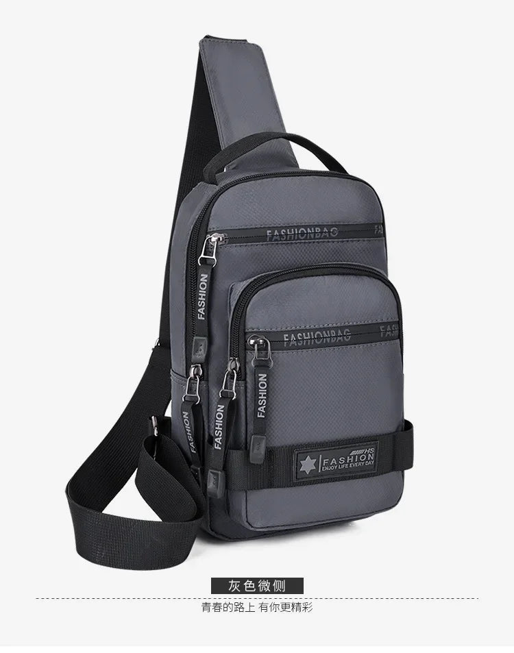 Men’s Chest Bag – Large Capacity Nylon Crossbody Travel Shoulder Bag - Evallys.com