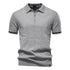 AIOPESON Men's Solid Color Sport Zipper Polo Shirt Athletic Social Polo Shirts for Men Office Slim Fit Polo - Evallys.com