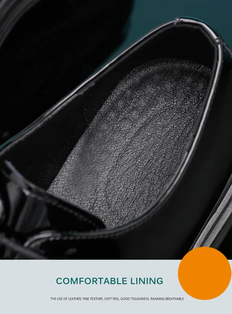 FUQIAO New Men 6/8cm Derby Shoes Patent Leather Height Increase Men Dress Shoes Formal Elevator Business Lift Shoes Bright Upper - Evallys.com