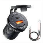 USB C Car Charger Socket DC Super Fast Charging QC3.0 & PD for 12V/24V Car Marine ATV type c port socket for Audi q5 a8 a1 a3 4 - Evallys.com