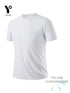 Round Neck T-Shirt 7-Piece White Ultra-Light Men's Quick-Drying Breathable Sweat-Absorbent Shirt Suitable for Fitness Gym and Ru - Evallys.com