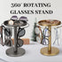 Sunglasses Holder Organizer 360Rotatable Stainless Steel Eyeglasses Display Stand Eyewear Storage Rack For Desk Dresser