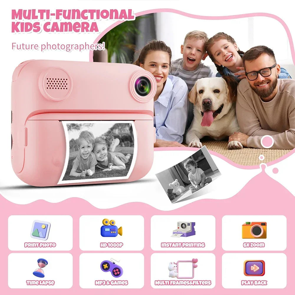 1080P Instant Print Camera Type-C Charging Instant Photo Printing Camera Portable Digital Camera for Girls Boys Birthday Gifts - Evallys.com