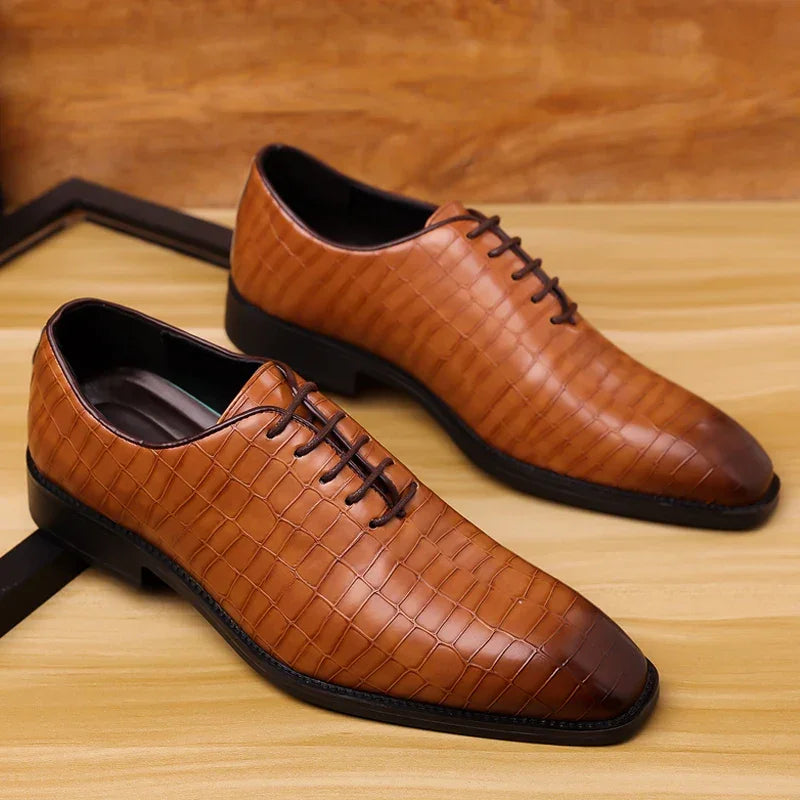 Luxury Men’s Leather Brogue Oxford Shoes – Formal Dress & Office - Evallys.com