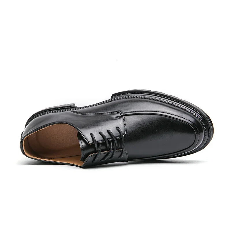 Mens Oxford White Leather Shoes Whole Luxury Formal Business Wedding Dress Shoes for men Thick bottom Casual Original Moccasins - Evallys.com