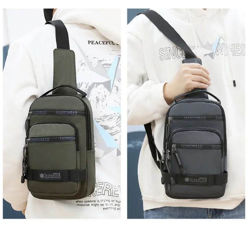 Men’s Chest Bag – Large Capacity Nylon Crossbody Travel Shoulder Bag - Evallys.com