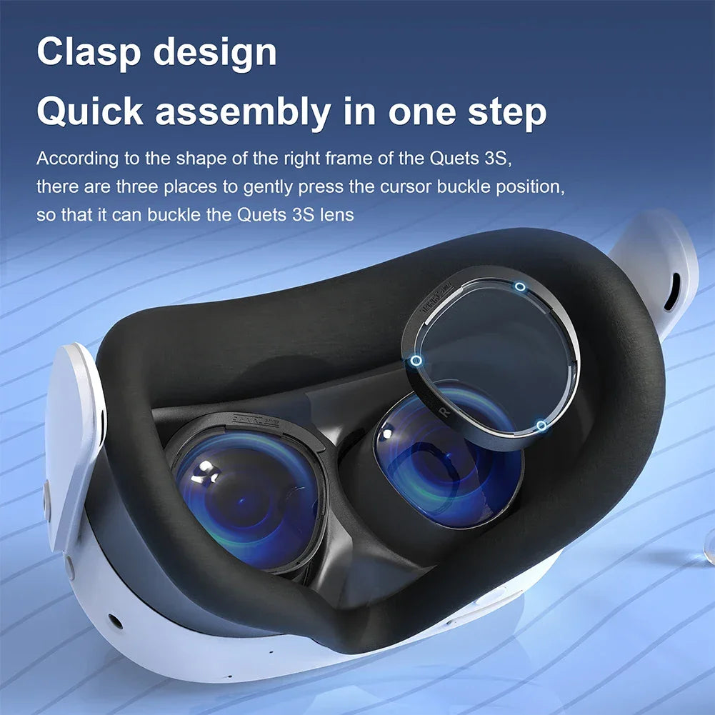 For Meta Quest 3S Anti-Scratch Ring Lenses Anti-fogging Replacement VR Lenses Optical Lenses for Meta Quest 3S VR Glasses - Evallys.com