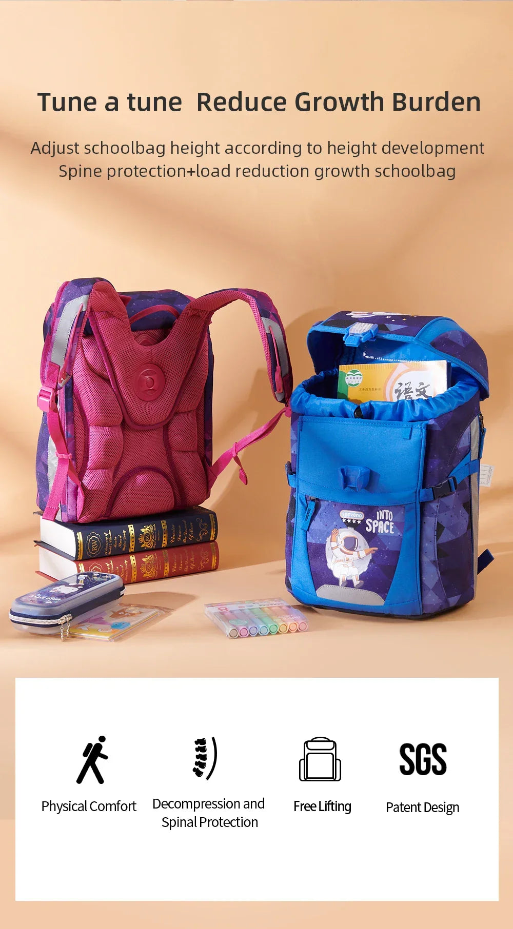 Sunveno School Bag Children's School Backpack Kids Backpack for Boys Girls Elementary Kindergarten Preschool School Bag - Evallys.com