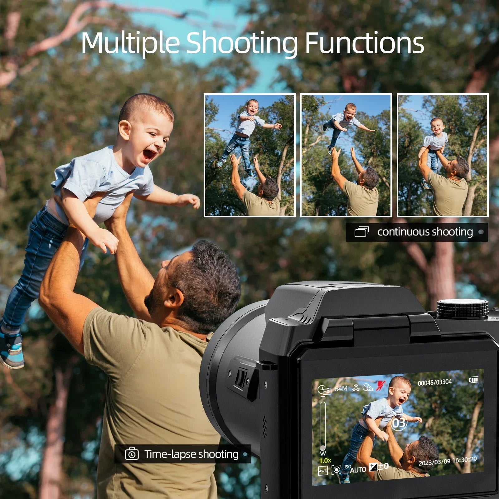 NBD Digital Camera 4K 64MP 16X flip camera suitable, suitable for photography beginners easy to learn and operate camera - Evallys.com