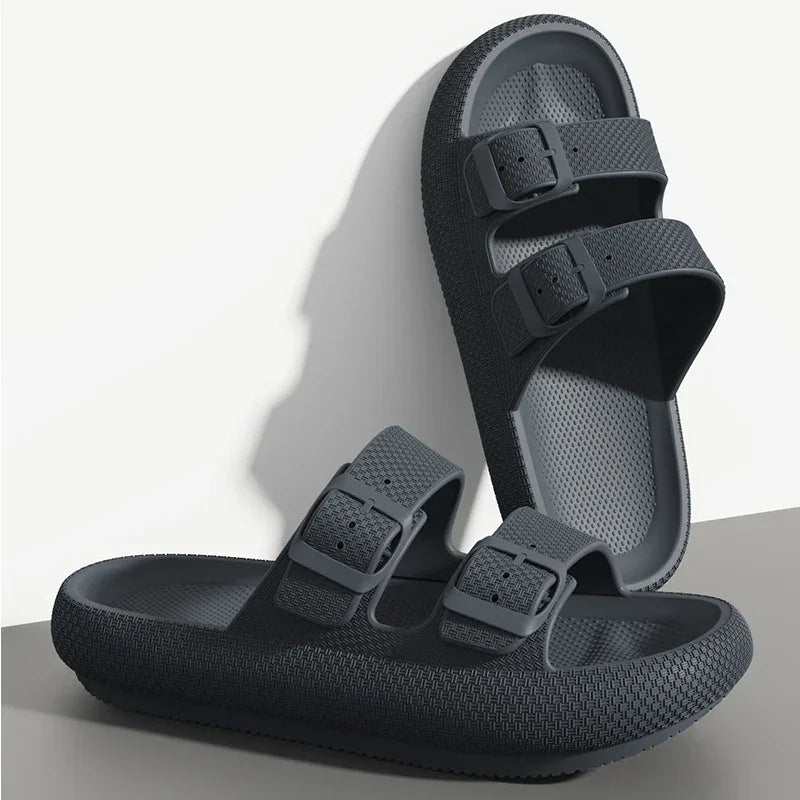 2025 Men’s Thick Sole Slippers – Non-Slip Shower & Indoor Sandals - Evallys.com