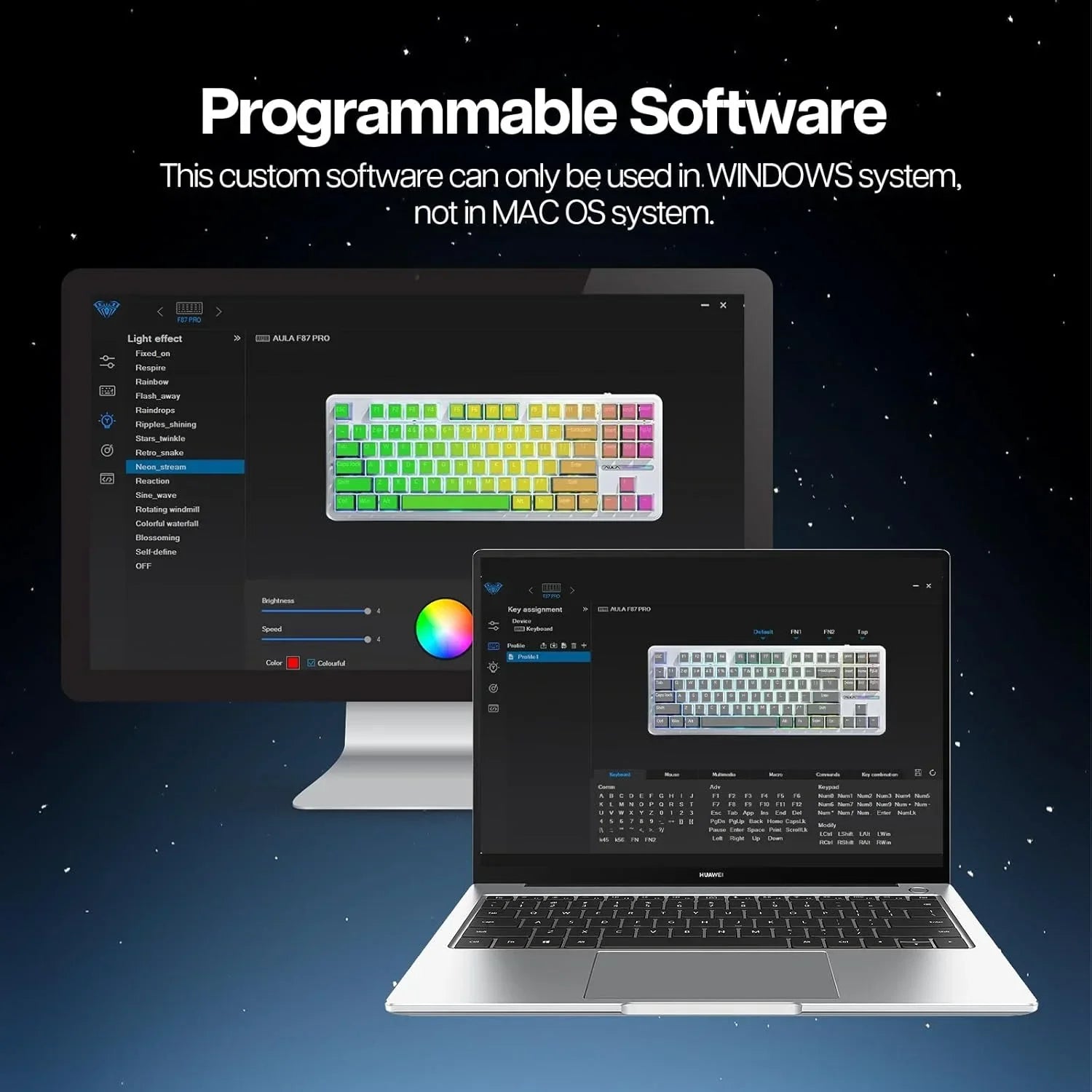 AULA F87 Pro Mechanical Keyboard 3 Mode 2.4G/USB/Bluetooth Tri Mode Wireless Gaming Keyboard 87 Key Hotswap RGB Gasket Keyboard - Evallys.com