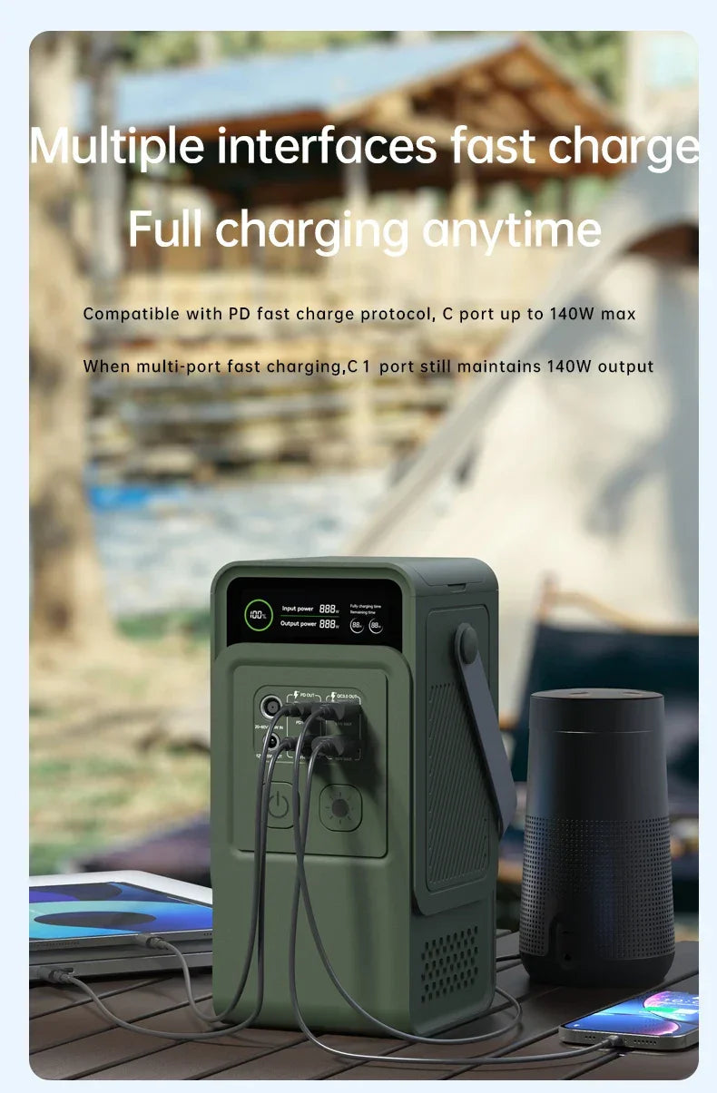 200W Portable Power Bank – 192Wh LiFePO4 Solar Generator for Camping