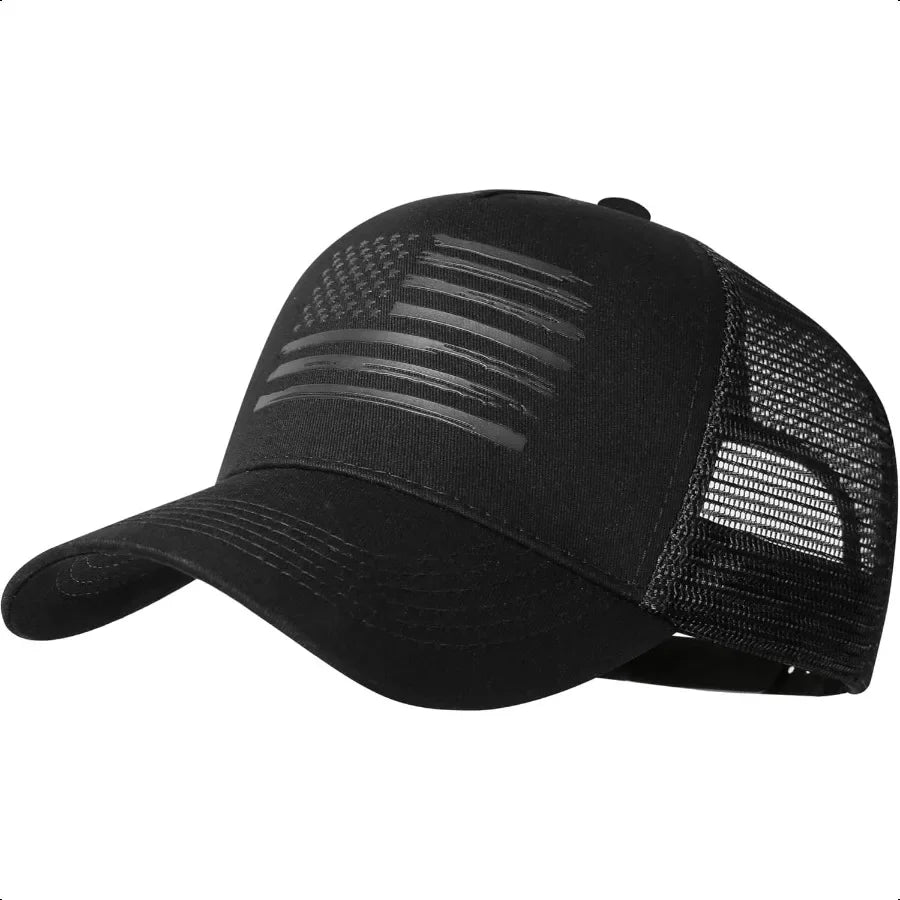 American Flag Trucker Hat – Adjustable Mesh Snapback for Men & Women - Evallys.com